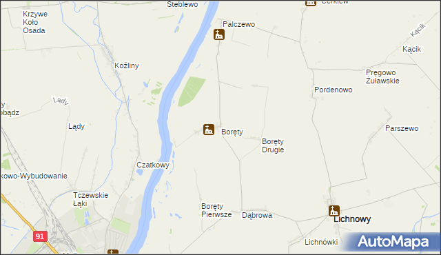 mapa Boręty, Boręty na mapie Targeo