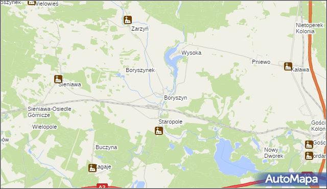 mapa Boryszyn, Boryszyn na mapie Targeo