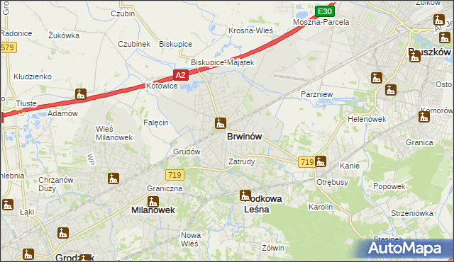mapa Brwinów, Brwinów na mapie Targeo