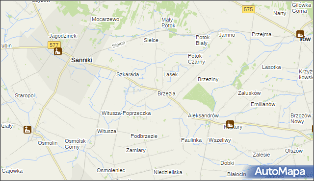 mapa Brzezia, Brzezia na mapie Targeo