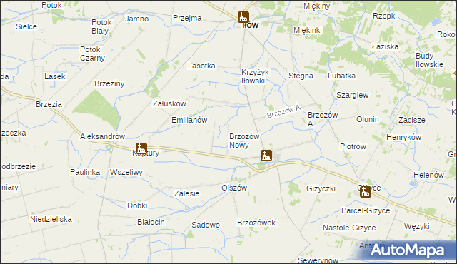 mapa Brzozów Nowy, Brzozów Nowy na mapie Targeo