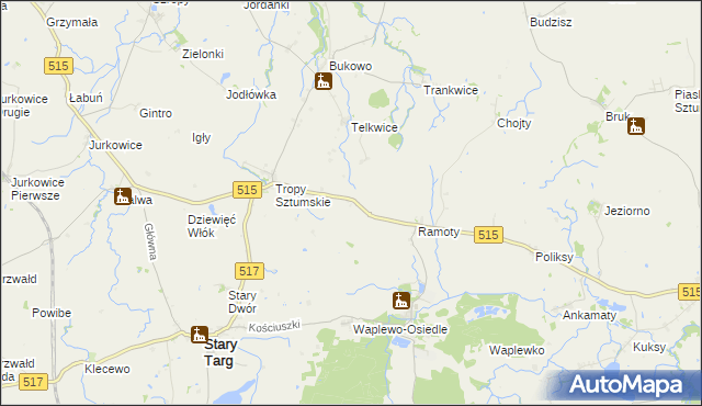 mapa Brzozówka gmina Stary Targ, Brzozówka gmina Stary Targ na mapie Targeo
