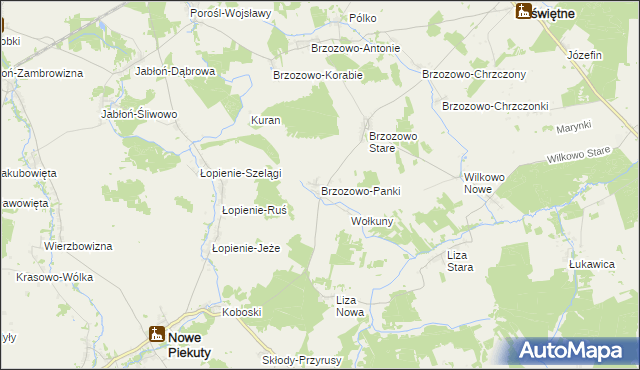 mapa Brzozowo-Panki, Brzozowo-Panki na mapie Targeo