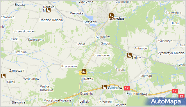 mapa Brzustowiec, Brzustowiec na mapie Targeo