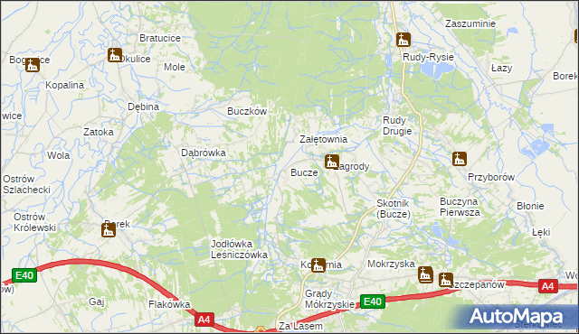 mapa Bucze gmina Brzesko, Bucze gmina Brzesko na mapie Targeo