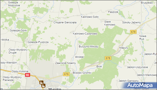 mapa Buczyno-Mikosy, Buczyno-Mikosy na mapie Targeo
