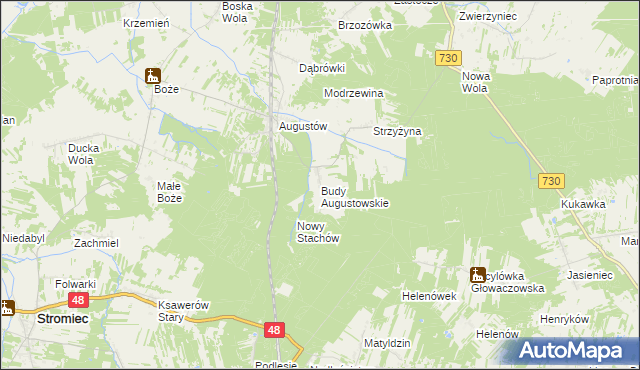 mapa Budy Augustowskie, Budy Augustowskie na mapie Targeo