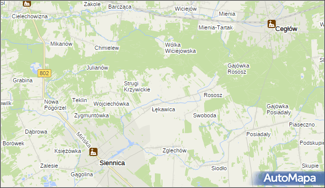mapa Budy Łękawickie, Budy Łękawickie na mapie Targeo
