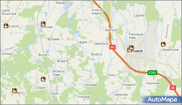 mapa Budzicz, Budzicz na mapie Targeo