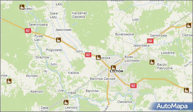 mapa Budziska gmina Łochów, Budziska gmina Łochów na mapie Targeo