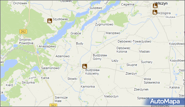 mapa Budzisław Górny, Budzisław Górny na mapie Targeo