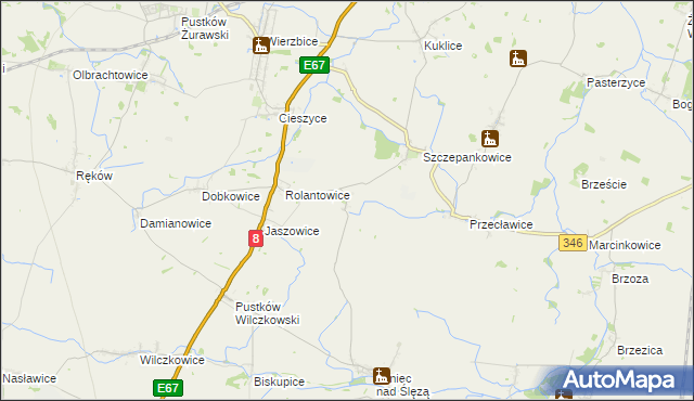 mapa Budziszów gmina Kobierzyce, Budziszów gmina Kobierzyce na mapie Targeo