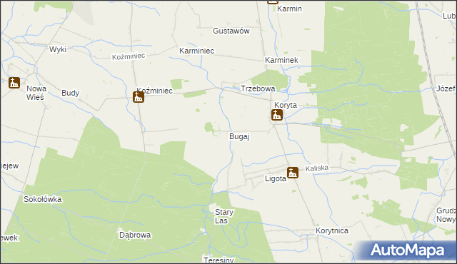 mapa Bugaj gmina Raszków, Bugaj gmina Raszków na mapie Targeo