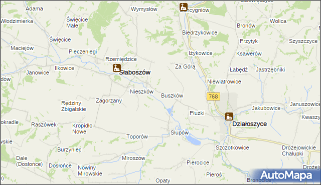 mapa Buszków, Buszków na mapie Targeo