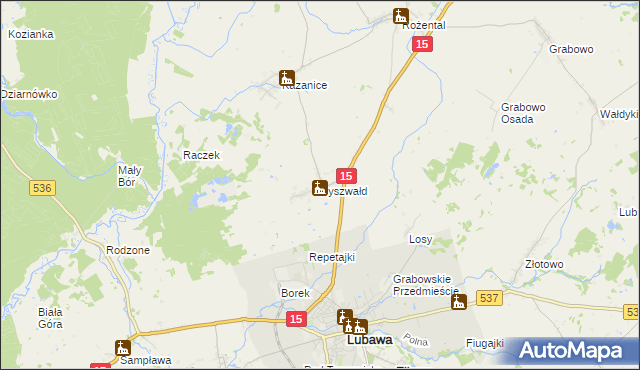 mapa Byszwałd, Byszwałd na mapie Targeo