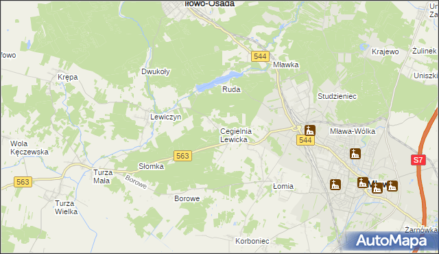 mapa Cegielnia Lewicka, Cegielnia Lewicka na mapie Targeo