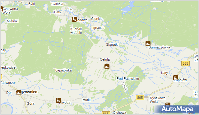 mapa Cetula, Cetula na mapie Targeo