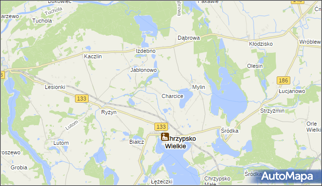 mapa Charcice, Charcice na mapie Targeo