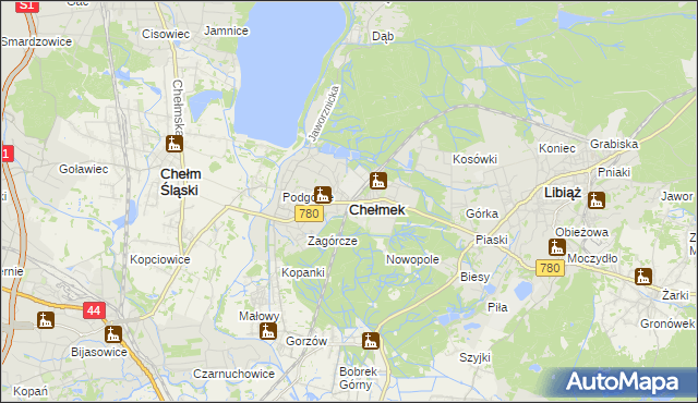 mapa Chełmek powiat oświęcimski, Chełmek powiat oświęcimski na mapie Targeo