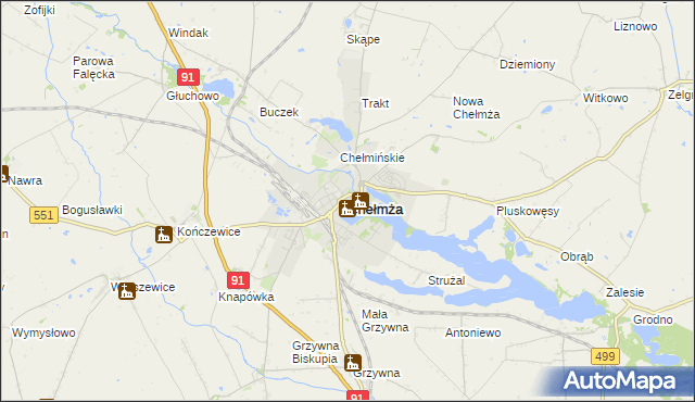 mapa Chełmża, Chełmża na mapie Targeo