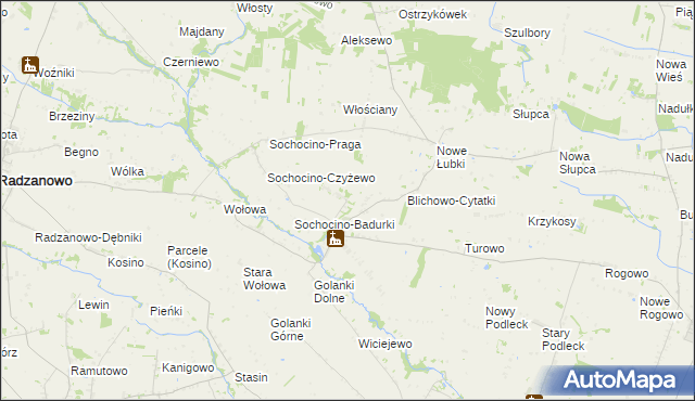 mapa Chlebowo gmina Bulkowo, Chlebowo gmina Bulkowo na mapie Targeo