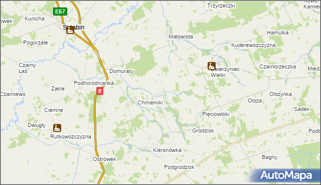 mapa Chmielówka gmina Suchowola, Chmielówka gmina Suchowola na mapie Targeo