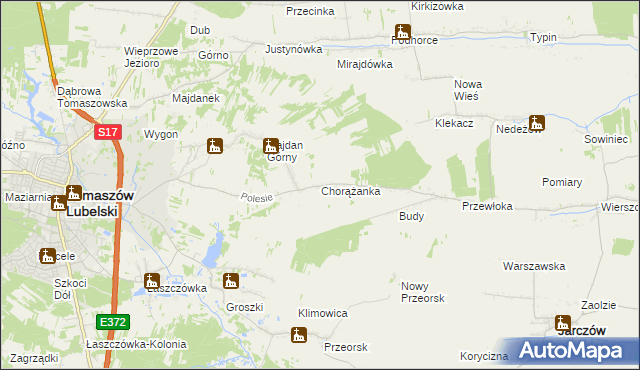 mapa Chorążanka, Chorążanka na mapie Targeo