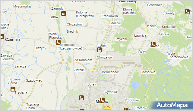 mapa Chorzelów, Chorzelów na mapie Targeo