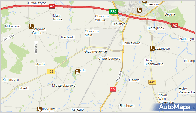 mapa Chwalibogowo gmina Września, Chwalibogowo gmina Września na mapie Targeo