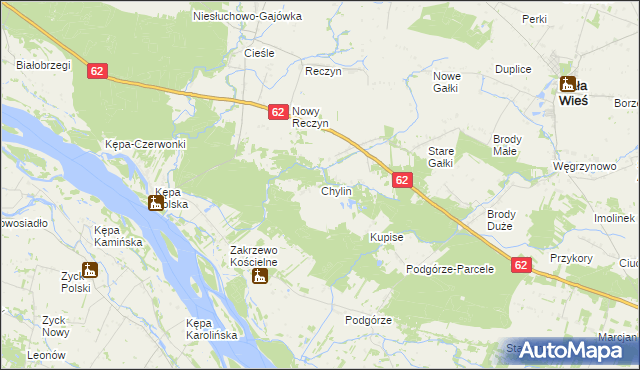 mapa Chylin gmina Mała Wieś, Chylin gmina Mała Wieś na mapie Targeo