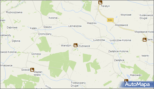 mapa Chyżowice, Chyżowice na mapie Targeo