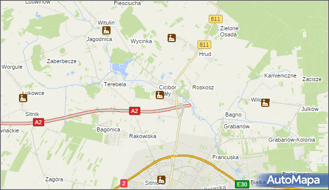 mapa Cicibór Duży, Cicibór Duży na mapie Targeo