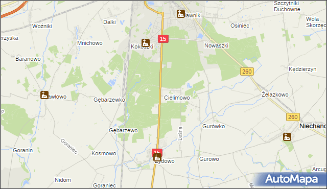 mapa Cielimowo, Cielimowo na mapie Targeo