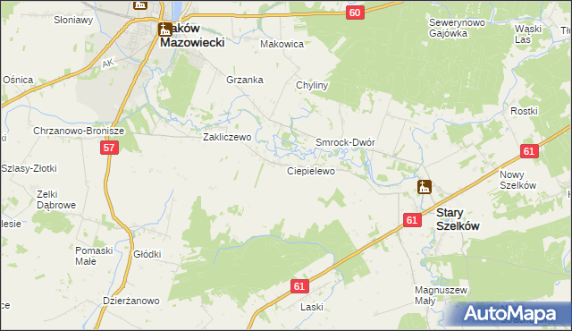 mapa Ciepielewo, Ciepielewo na mapie Targeo