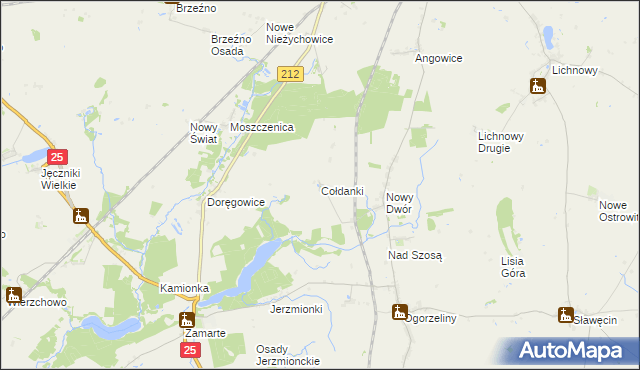 mapa Cołdanki, Cołdanki na mapie Targeo