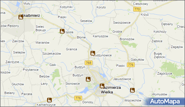 mapa Cudzynowice, Cudzynowice na mapie Targeo