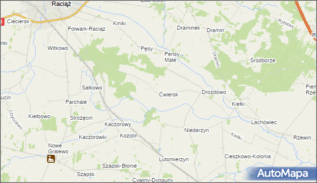 mapa Ćwiersk, Ćwiersk na mapie Targeo