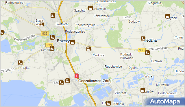 mapa Ćwiklice, Ćwiklice na mapie Targeo