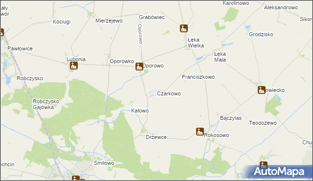 mapa Czarkowo gmina Poniec, Czarkowo gmina Poniec na mapie Targeo