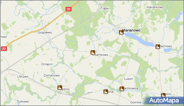 mapa Czarnkowo gmina Marianowo, Czarnkowo gmina Marianowo na mapie Targeo