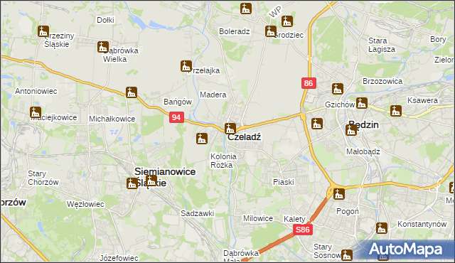 mapa Czeladź, Czeladź na mapie Targeo