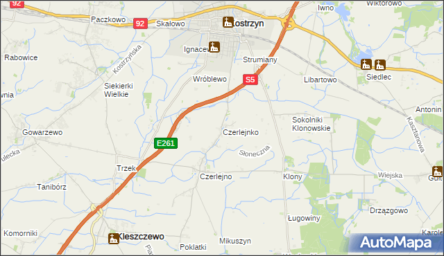 mapa Czerlejnko, Czerlejnko na mapie Targeo