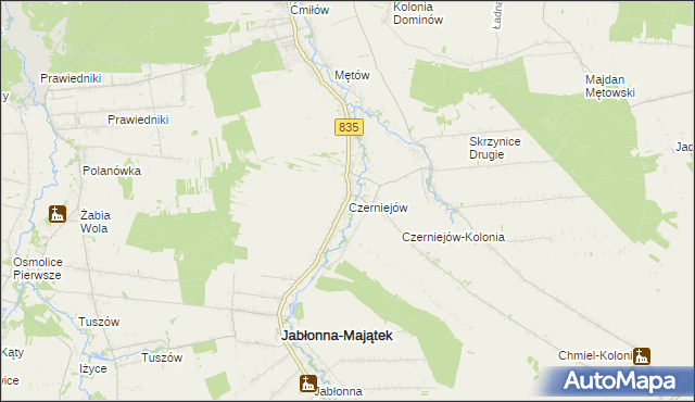 mapa Czerniejów gmina Jabłonna, Czerniejów gmina Jabłonna na mapie Targeo