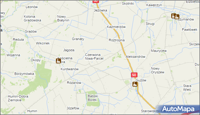 mapa Czerwona Niwa, Czerwona Niwa na mapie Targeo