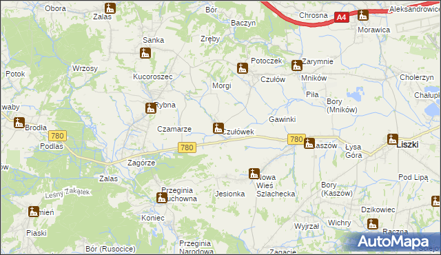 mapa Czułówek, Czułówek na mapie Targeo