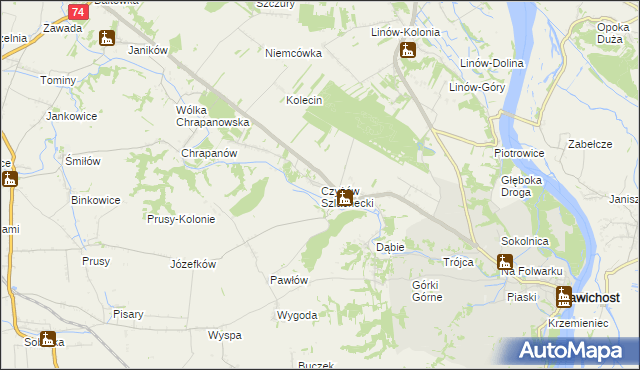 mapa Czyżów Szlachecki, Czyżów Szlachecki na mapie Targeo