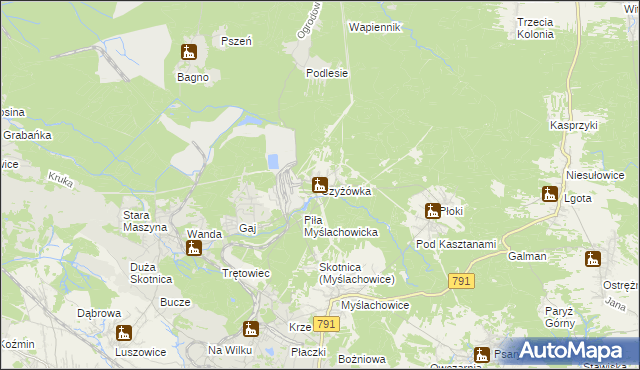 mapa Czyżówka gmina Trzebinia, Czyżówka gmina Trzebinia na mapie Targeo