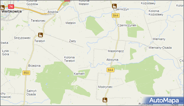 mapa Dąbrowa gmina Hrubieszów, Dąbrowa gmina Hrubieszów na mapie Targeo