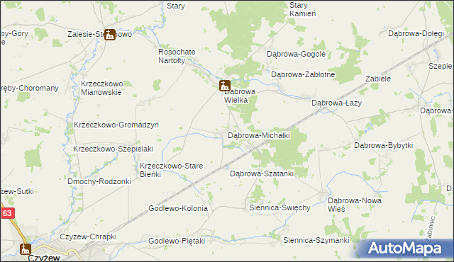 mapa Dąbrowa-Michałki, Dąbrowa-Michałki na mapie Targeo