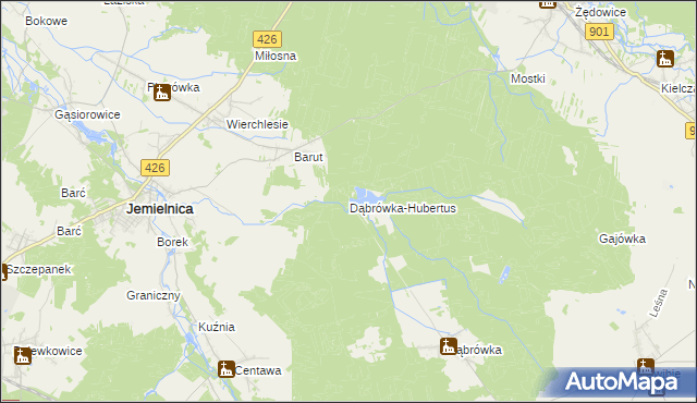 mapa Dąbrówka-Hubertus, Dąbrówka-Hubertus na mapie Targeo